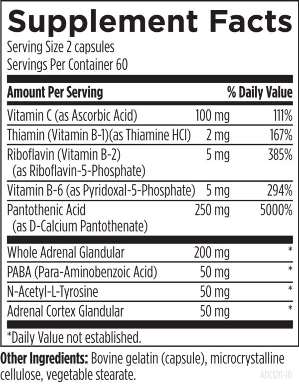 ADRENAL COMPLEX Supplement facts