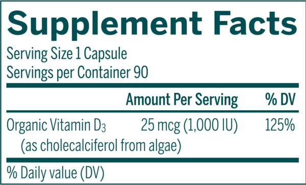 D3 1000 Vegan 90 countSupplimentFacts