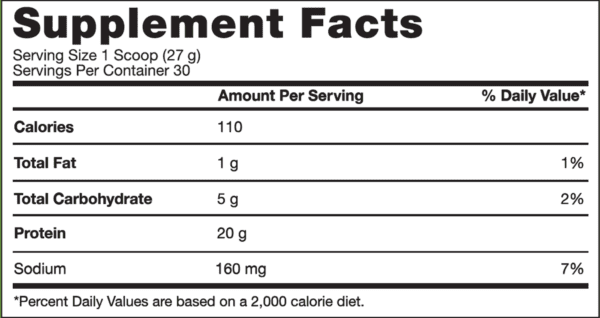 Paleo Protein Vanilla Bean 30 serv SupplimentFacts