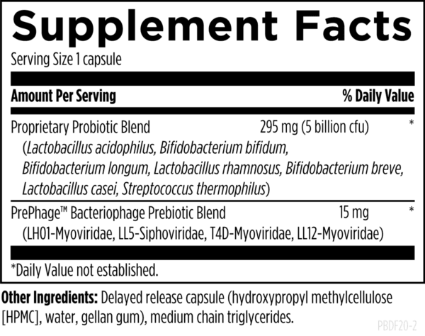 Probiophage DF SupplementFacts