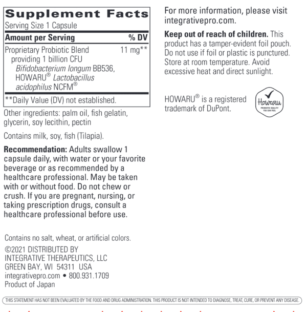 Probiotic Pearl Suppliment Fact 03