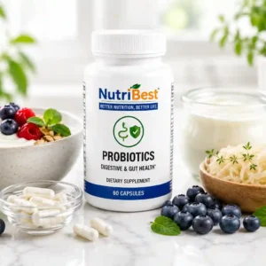 NutriBest Probiotics daily gut health supplement bottle