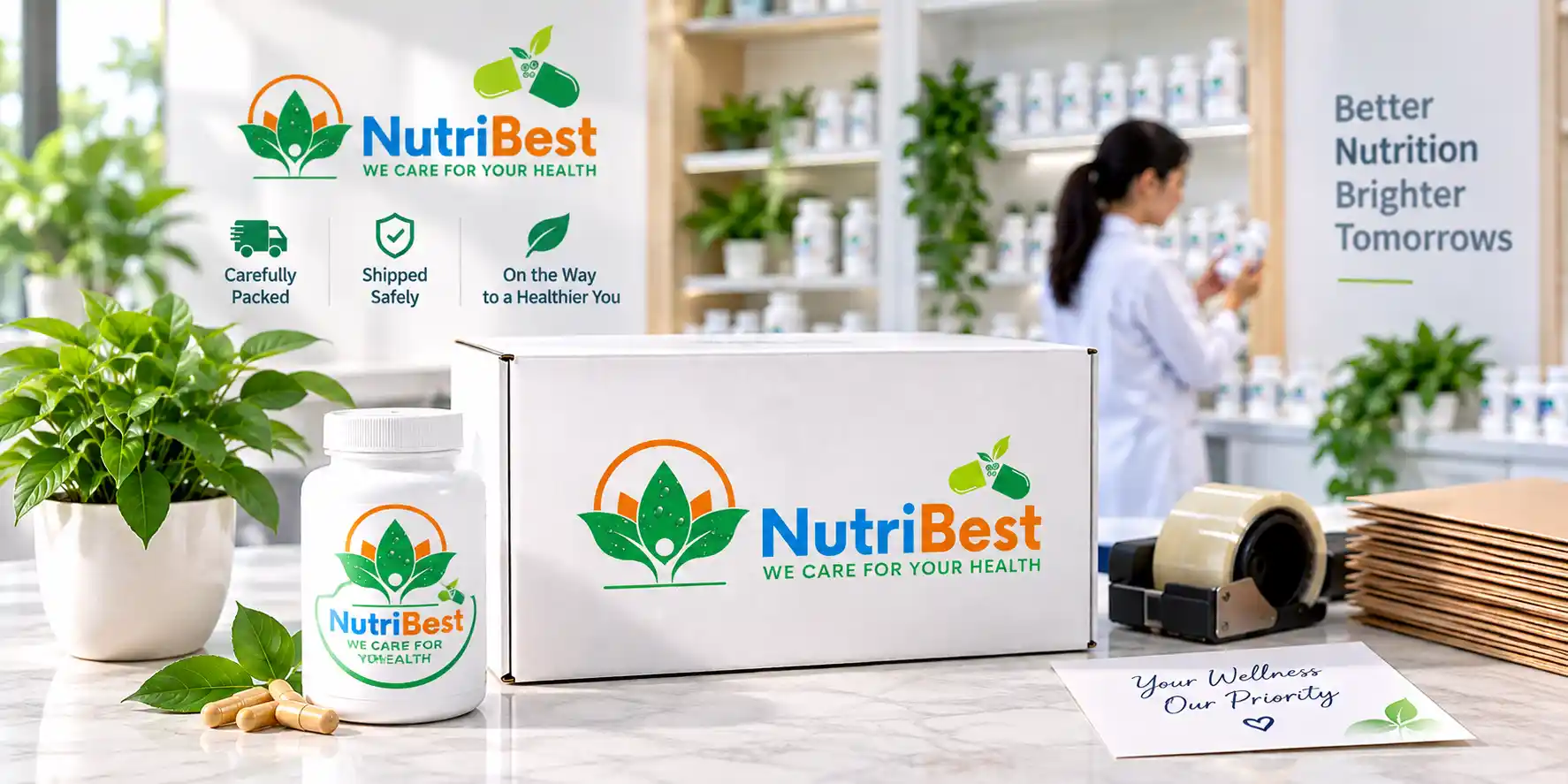 NutriBest supplement order prepared for secure shipping